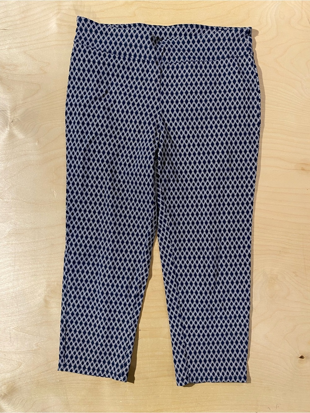 Ruby Rd. Navy & White Geometric Stretch Leggings PM (RO)